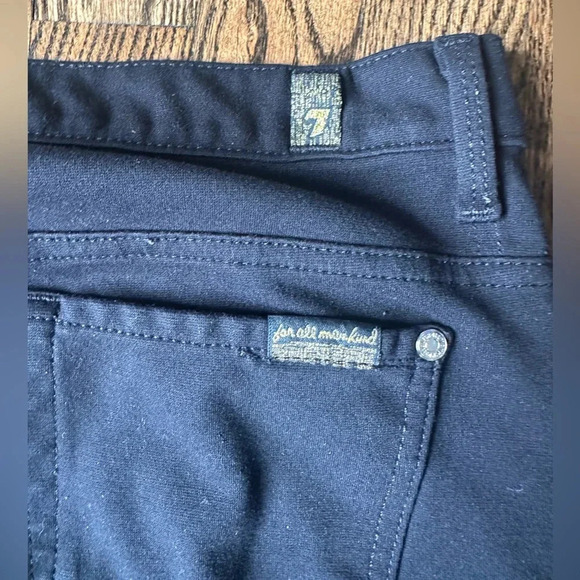 7 For All Mankind Women’s Black Skinny Stretch Pants Mid Rise Size 29 - Picture 9 of 10